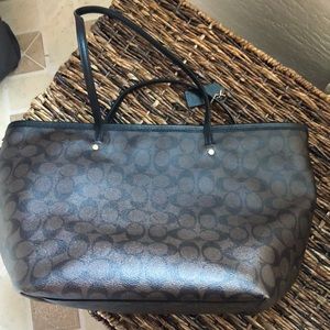 Brown and Black Coach Tote